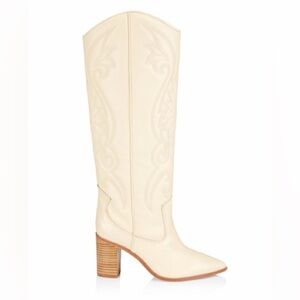 New Schutz Maryana Block West Boot Eggshell Sz 6